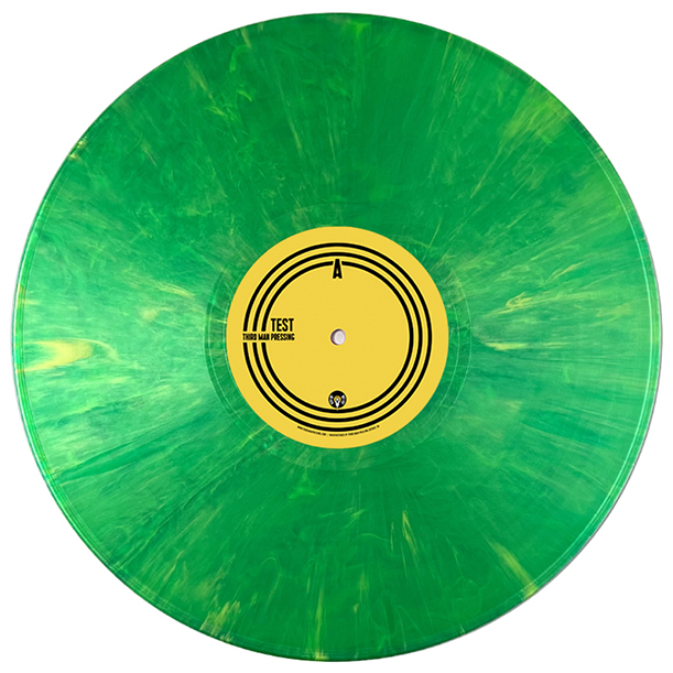Fluorescent Concentrate color vinyl on white background
